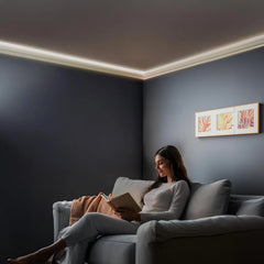 7-Piece Crown Molding with LED Duct Kit, 55.12 ft Waterproof Channel for Ambient Home Accent Lighting and LED Strip Installation