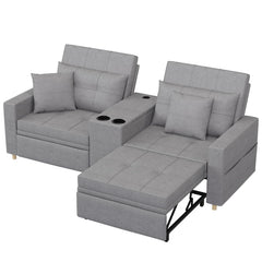 AECOJOY 75" Sleeper Chair, 3 in 1 Convertible Sleeper Sofa Bed, 2-Seater Pull Out Couch Bed