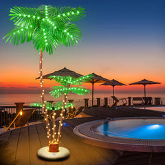 Lighted Palm Tree for Outside Patio Yard Party Pool - 6FT - 3 - Tree - Solar