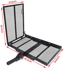 HECASA Hitch Mounted Cargo Carrier Mobility Scooter and Wheelchair Carrier Rack with Loading Ramp Luggage Basket Disability Medical Lift Rack