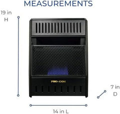 ML100TBAHR Ventless Propane Gas Blue Flame Space Heater with Thermostat Control