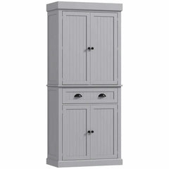 Spaco 17-Tier Kitchen Small Pantry Cabinet with 2 Doors and 6 Adjustable Shelves, Cabinet Pantry, Freestanding 5-Tier Shelving Pantries