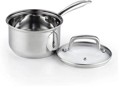 Cook N Home Pots and Pans Stainless Steel, 8-Piece Induction Pot Kitchen Cookware Set, Silver, Oven Safe