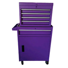 2 - in - 1 Rolling Tool Chest, 5-Drawer Tool Storage Cabinet with Wheels, Adjustable Shelf, Tool Box Organizer for Garage Warehouse Workshop