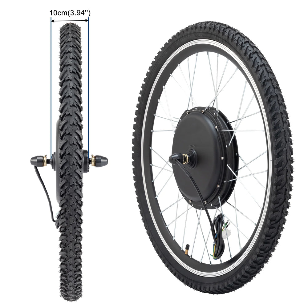 Ktaxon 48V 1000W Electric Bicycle Motor Kit, 26" Front Wheel E - Bike Conversion Kit W/ LCD Display (without Battery)