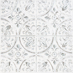 RoomMates Peel and Stick Tile Backsplash White Tin