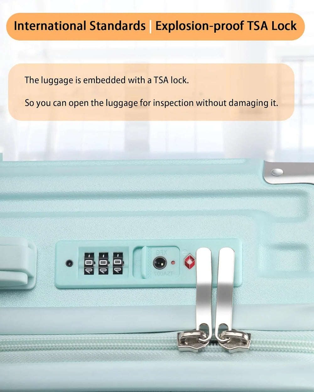 20 in Carry on Luggage with Cup Holder & USB Port, Airline Approved TSA - Locked Luggage, Lightweight PC Material Travel Suitcase