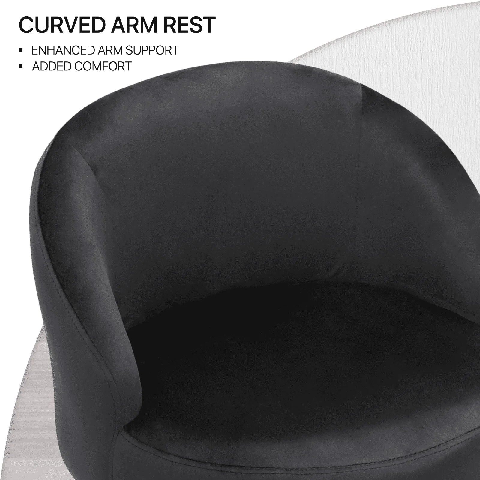 Monibloom Velvet Accent Chair, Modern Upholstered Single Sofa Side Chair, Comfy Barrel Club Living Room Armchair with Golden Metal Legs for Bedroom Reading Room Office, Black