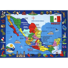 Fun Rugs Map of Mexico 51"x78" Area Rug